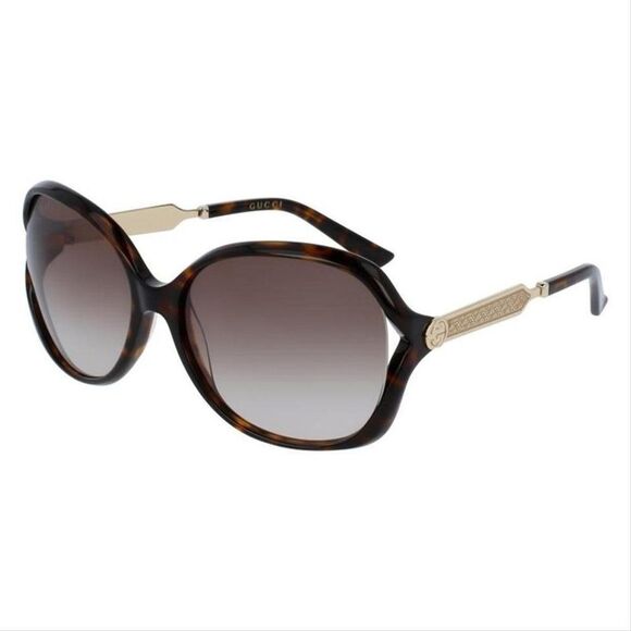 Gucci Havana Round Sunglasses GG0076S 003 - Picture 1 of 5